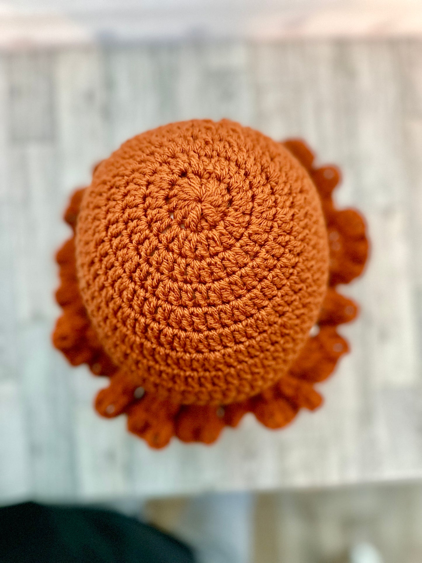 Burnt Orange Ruffle Hat