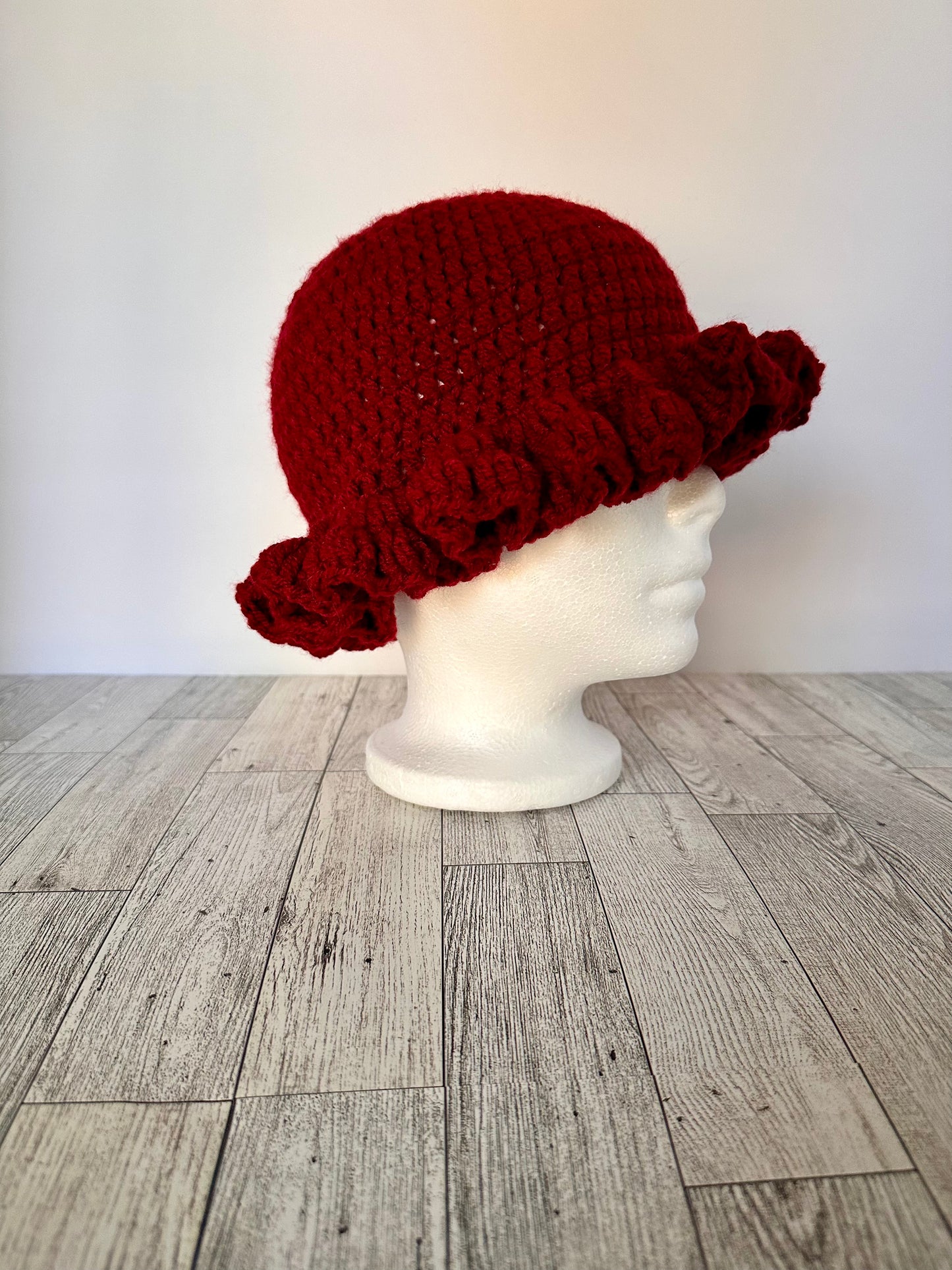 Maroon Ruffle Hat