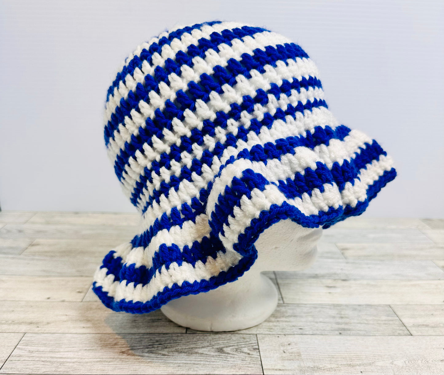 Coastal Stripe Wavy Brim Hat