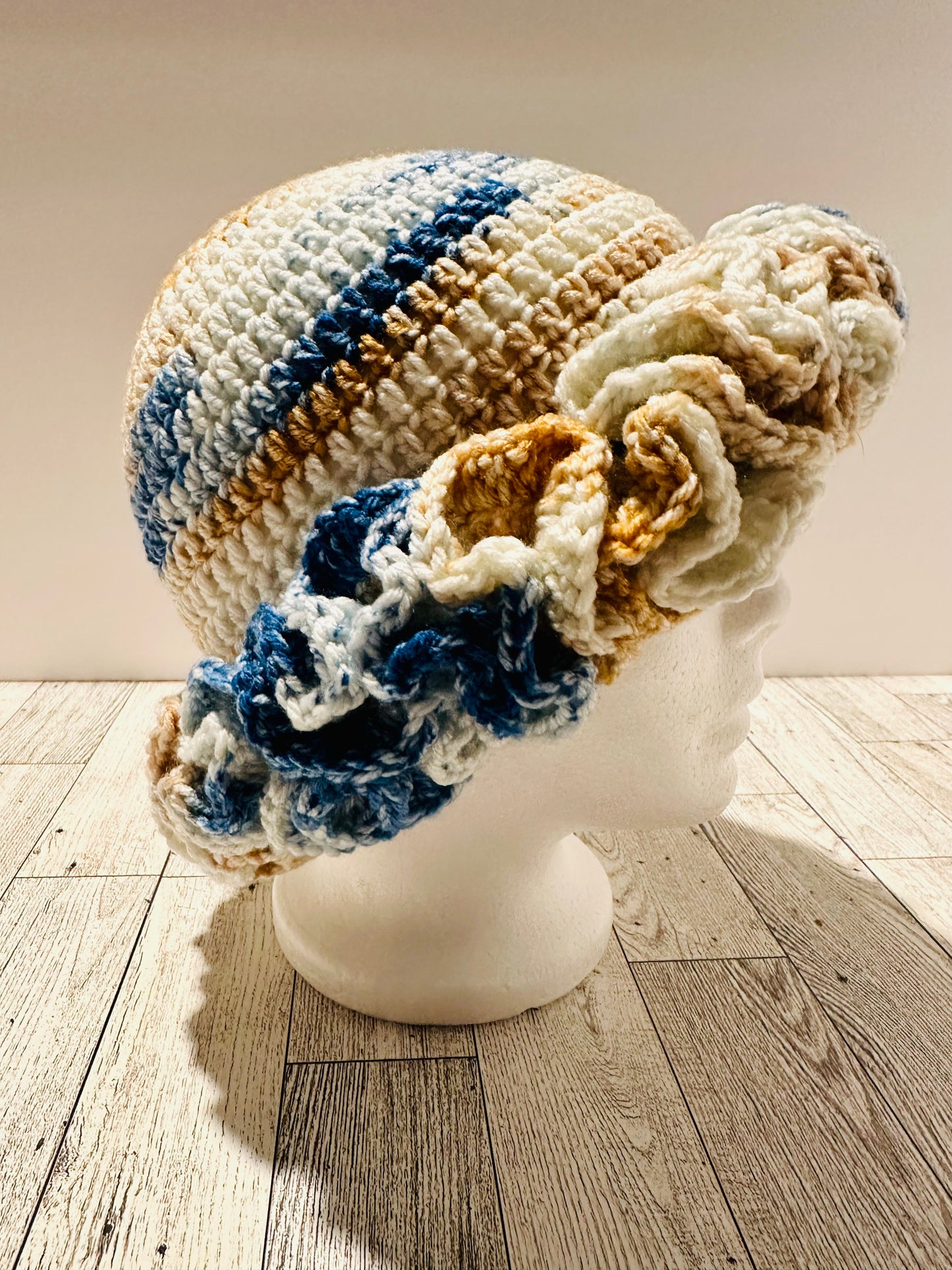 Blue Wave Ruffle Hat