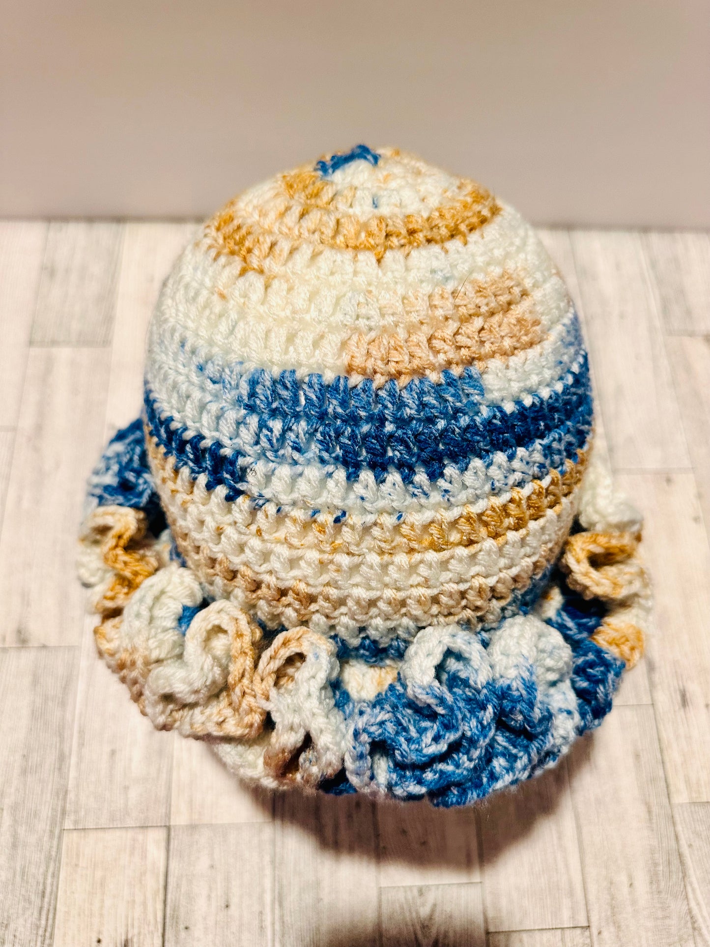 Blue Wave Ruffle Hat