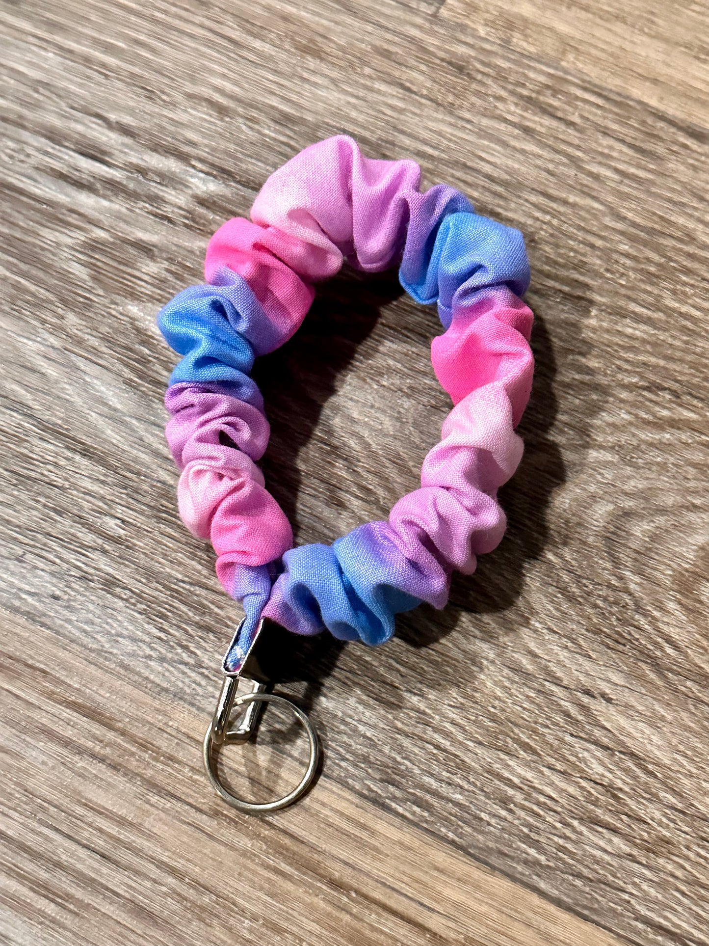 Pink Tie-Dye Scrunchie Keychain Wristlets