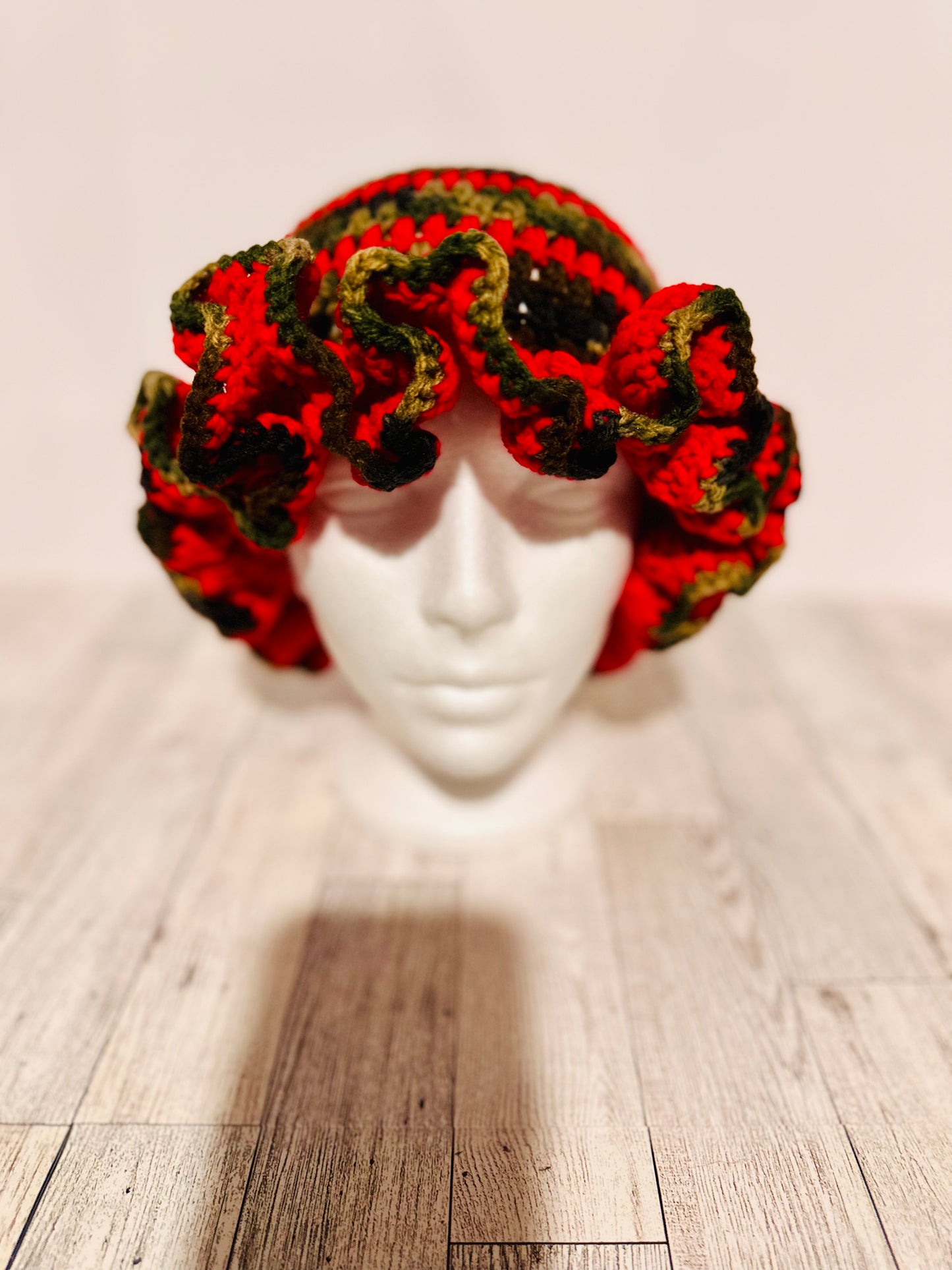 Red Camo Ruffle Hat