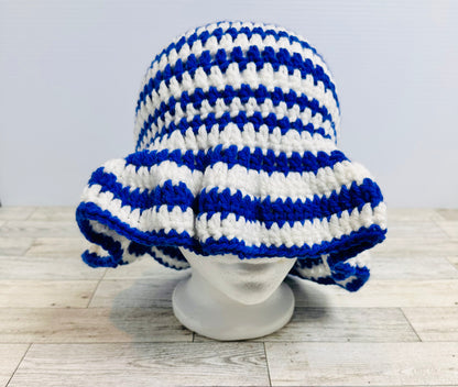 Coastal Stripe Wavy Brim Hat