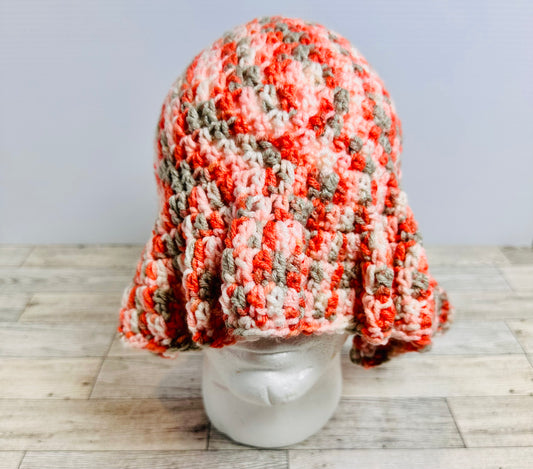 Peach Blossom Wavy Brim Hat