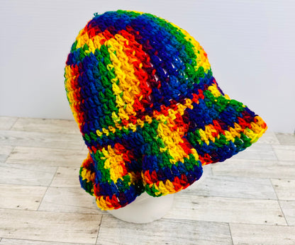 Rainbow Waves Wavy Brim Hat