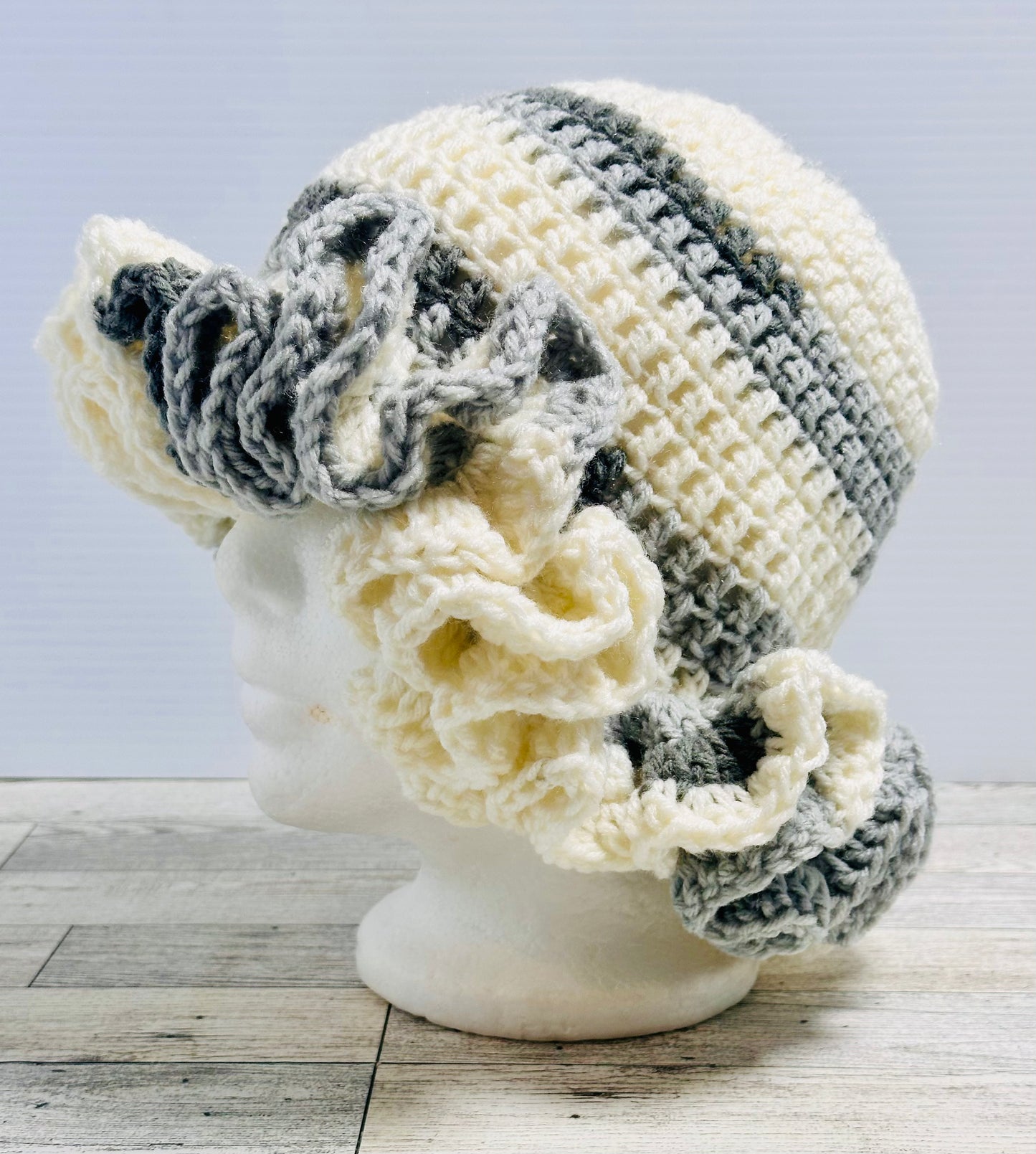 Soft Stone Ruffle Hat