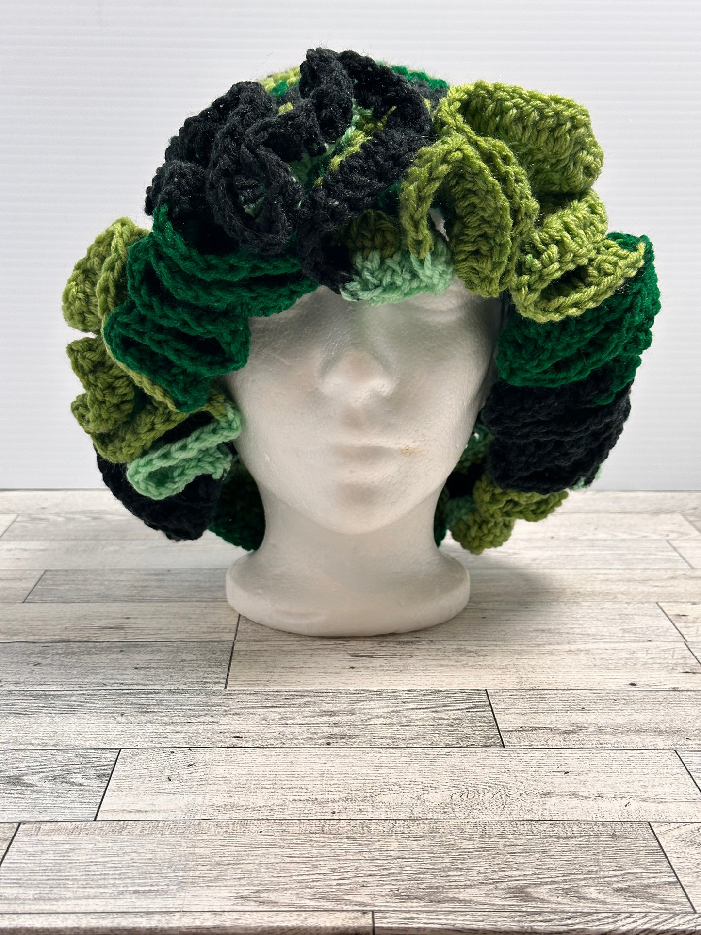 Green Scrap Ruffle Hat