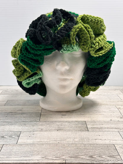 Green Scrap Ruffle Hat