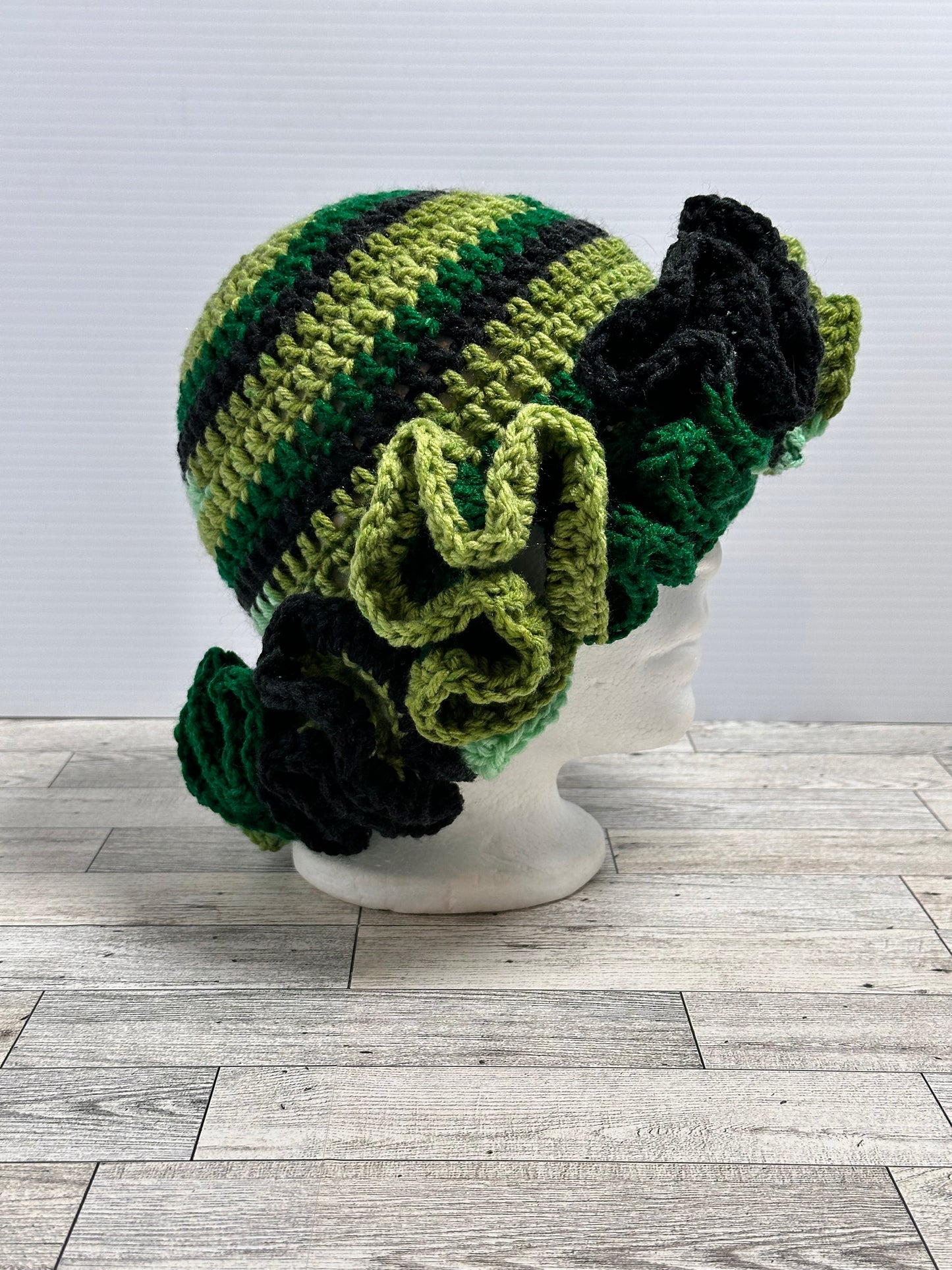 Green Scrap Ruffle Hat
