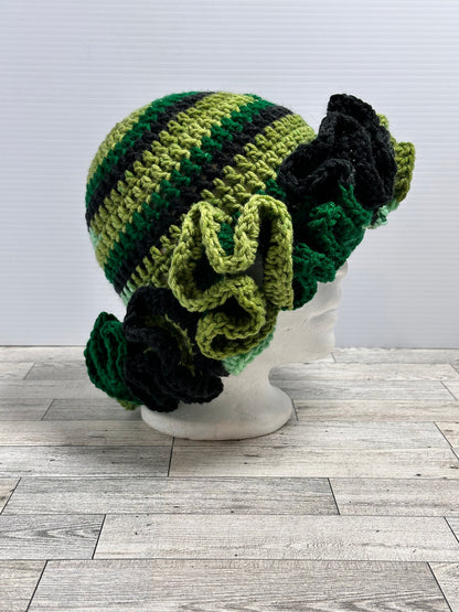 Green Scrap Ruffle Hat